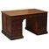 Double-sided partner desk with two Gillows Lancaster cabinets in mottled oak.
