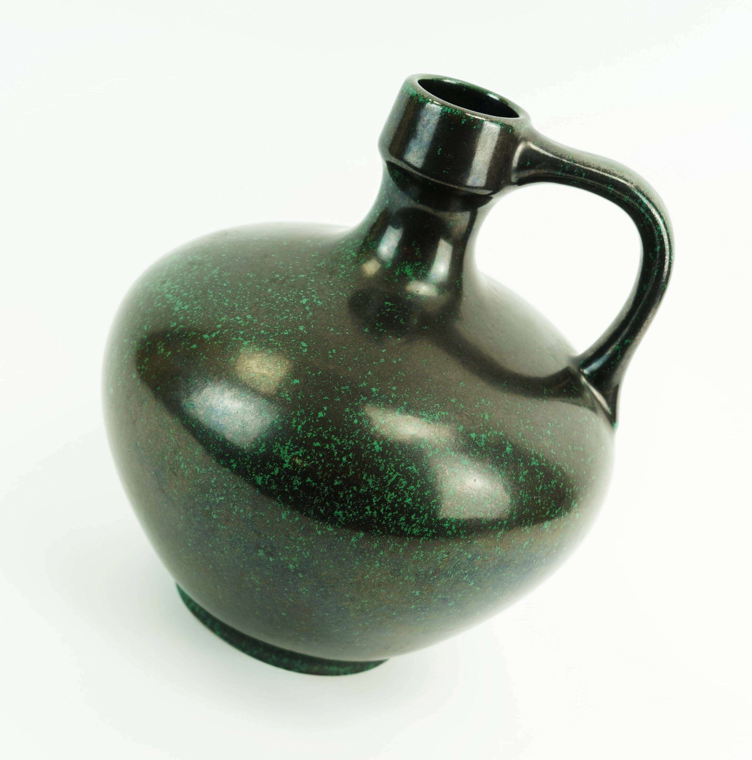 ruscha mid century VASE black and green kurt tschoerner model 340