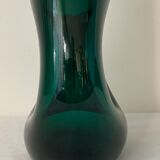 Vase vert en verre à creux hauteur 29 cm