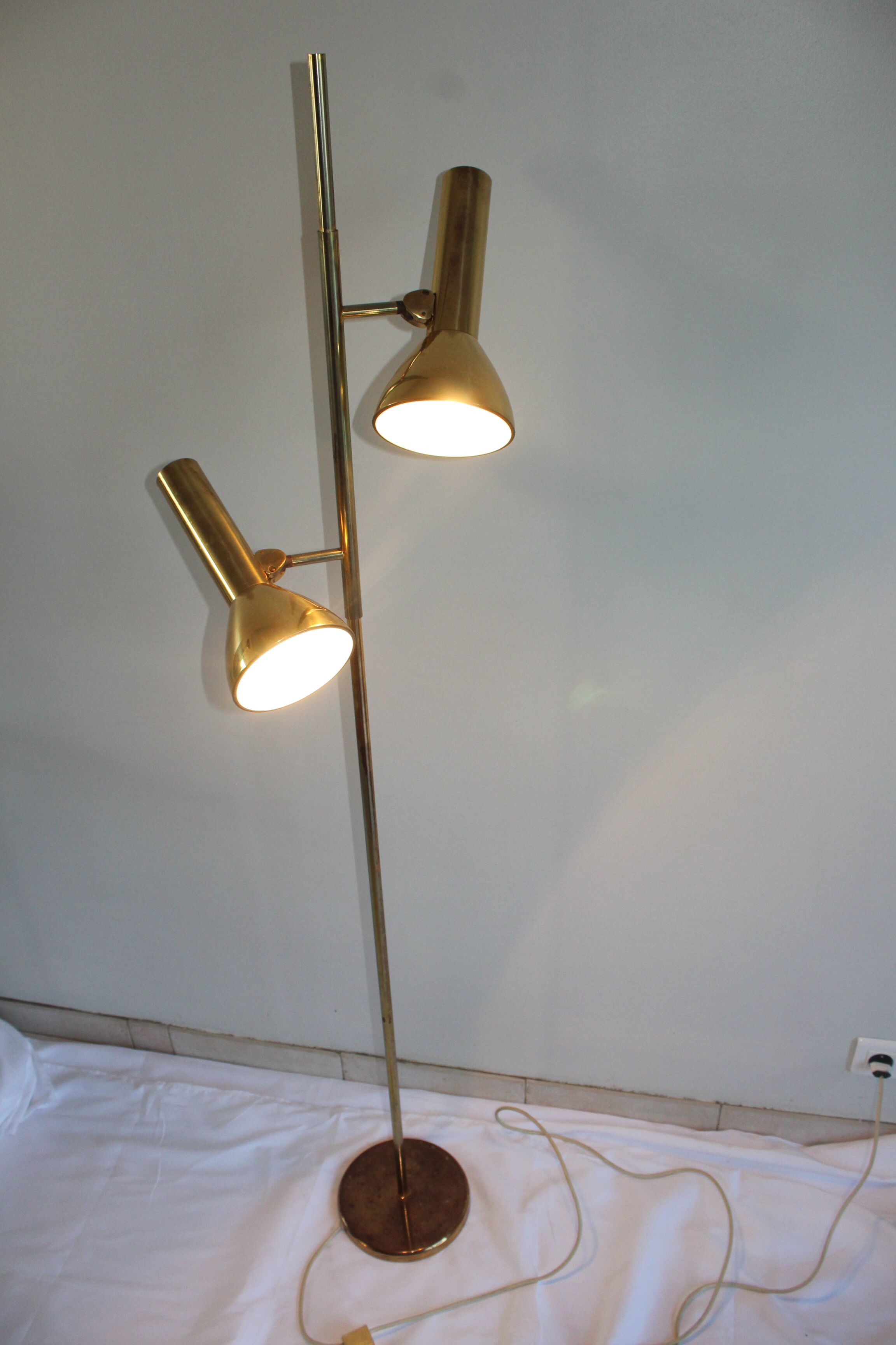 Vintage brass floor lamp italian design