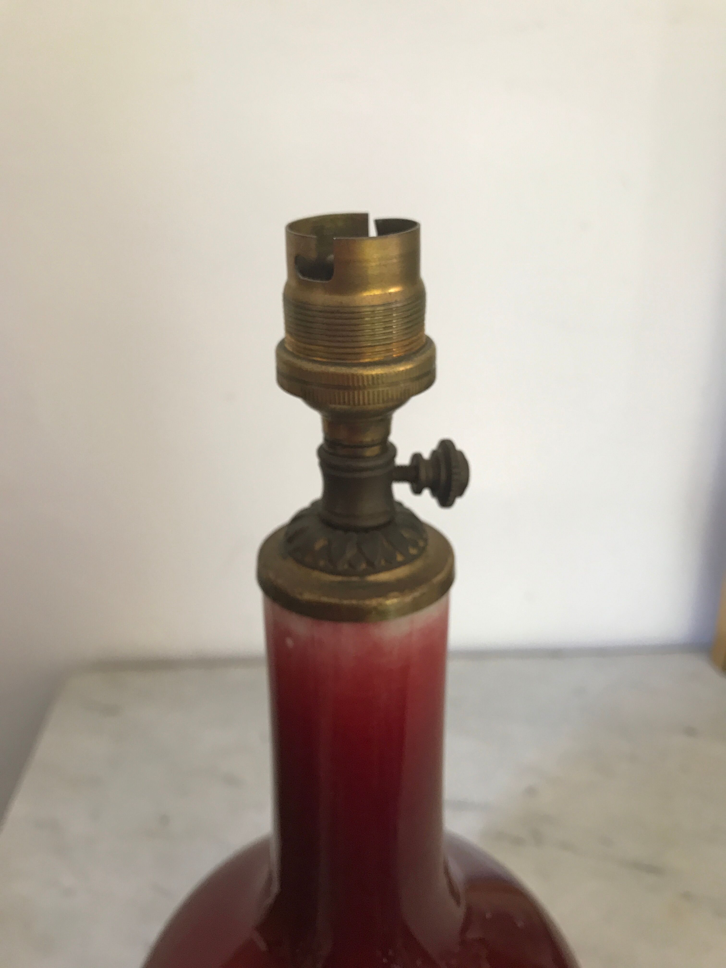 Vintage enamelled porcelain lamp