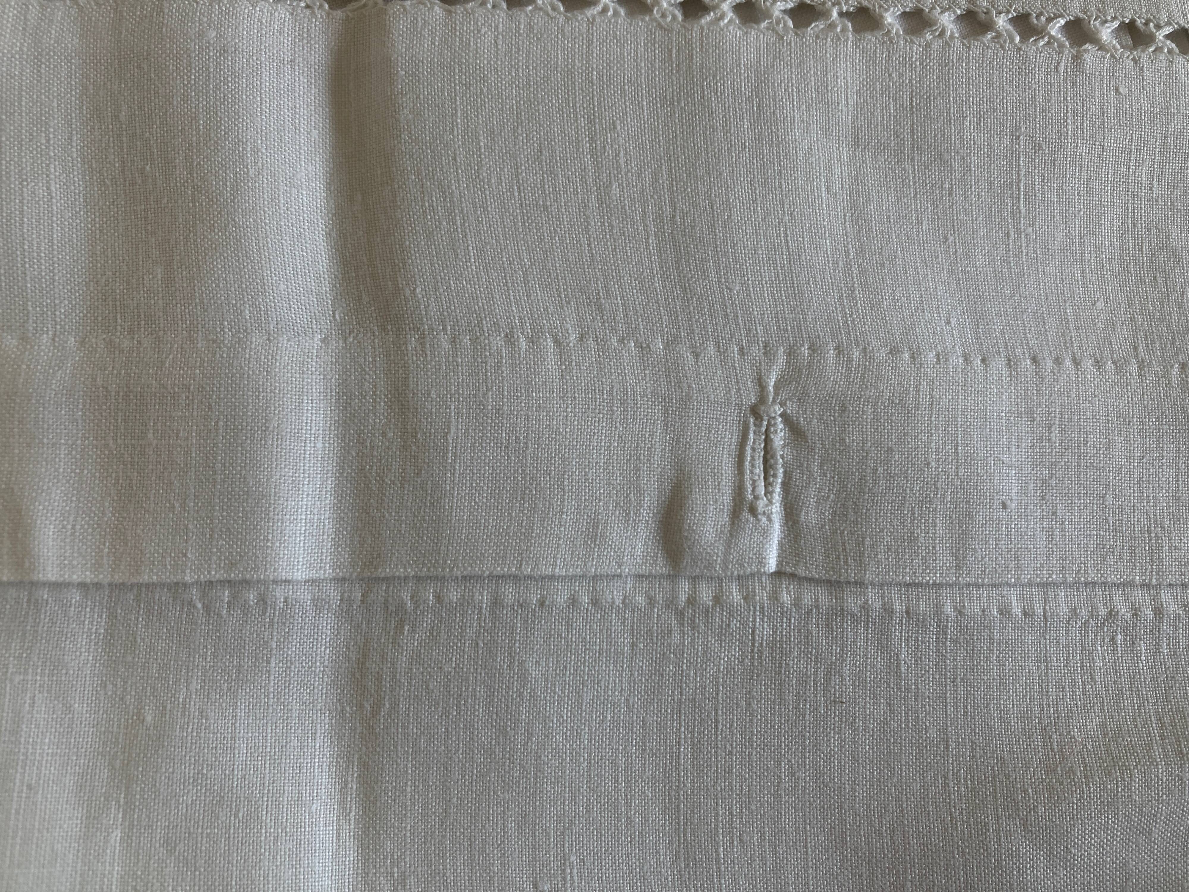 Pair of reserve linen thread pillowcases embroidered with river days without monogram