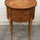 Oval side table in marquetry wood, Louis XVI style - early 20th century