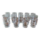 Set of 14 vintage 70s glasses