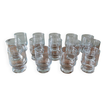 Set of 14 vintage 70s glasses