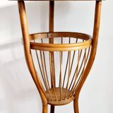 Rattan worker pedestal table from the 1950s