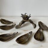 Ashtray flower 1970 silver bronze