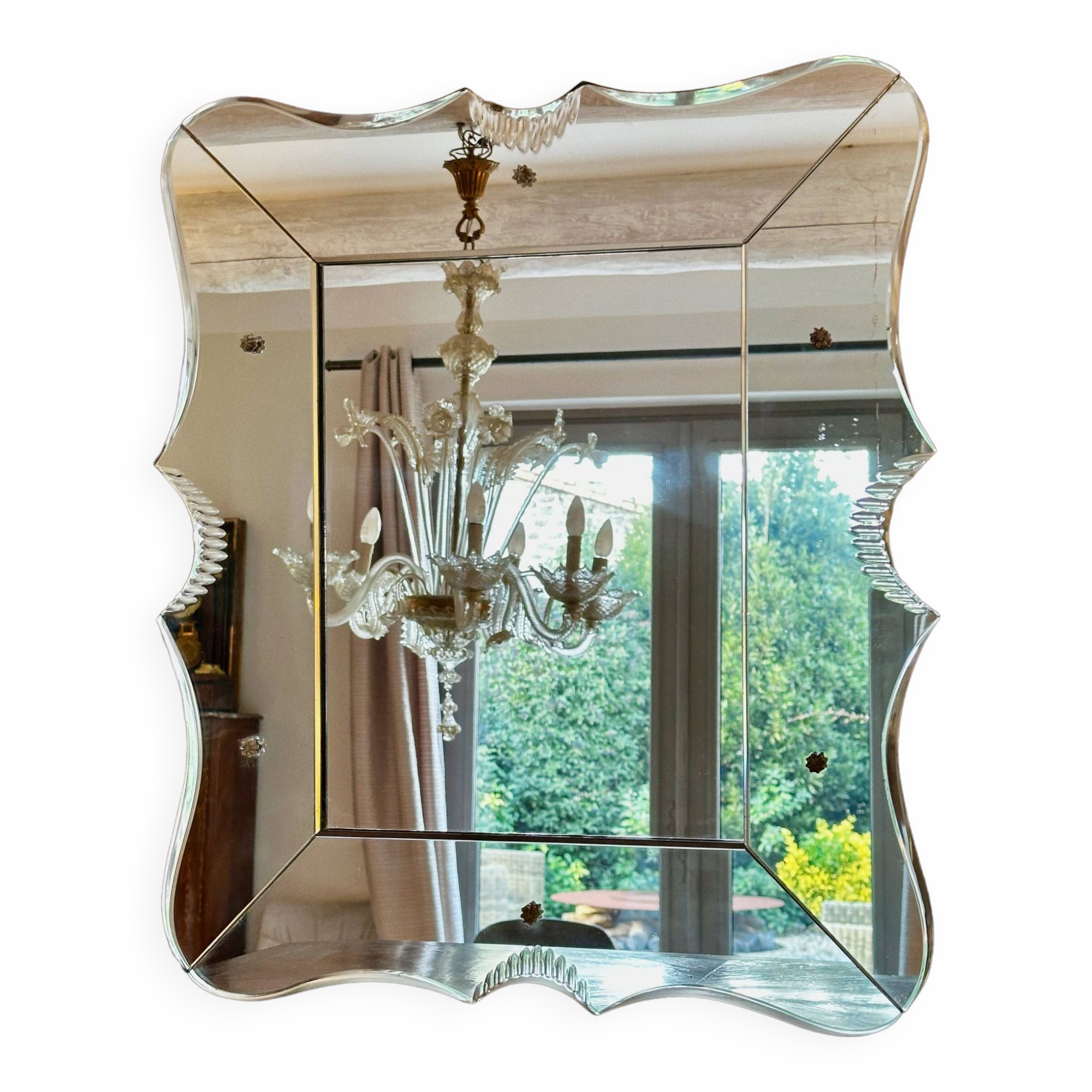Venetian MIRROR in Murano beveled glass, Vintage