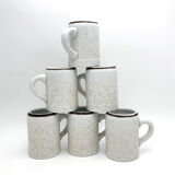 Set of 6 cups and speckled carafe