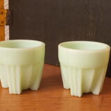 Duo de coquetiers Art-déco en opaline