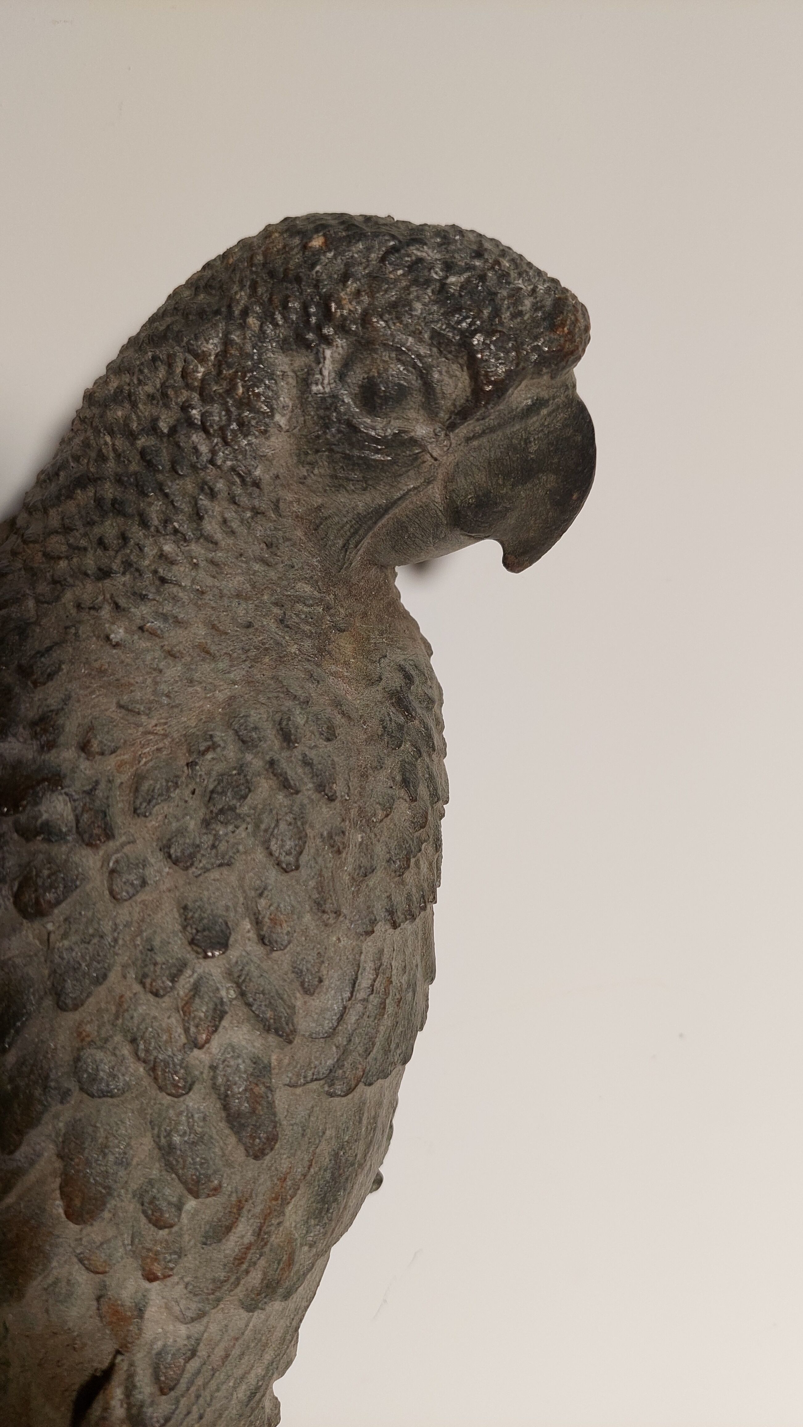 Decorative cast iron parrot