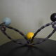 Coatrack 3 multicolored wooden patères