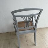 Chaise en bois, assise en rotin