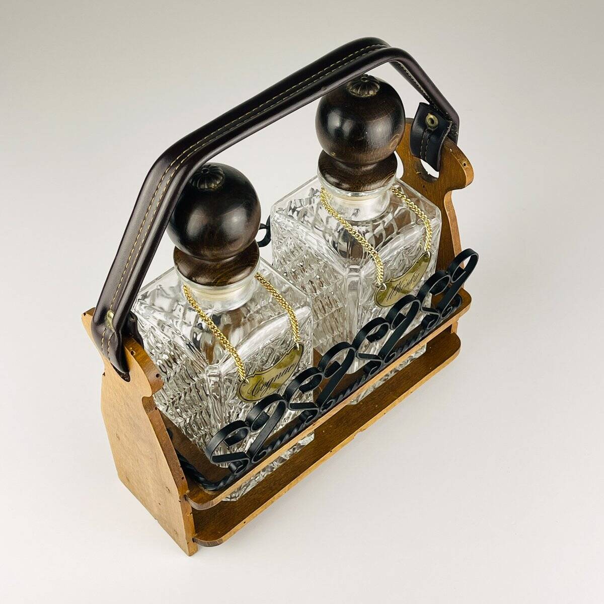 Tantalus Vintage Decanters for Cognac and Whisky, Italy, 1960s, set of 2