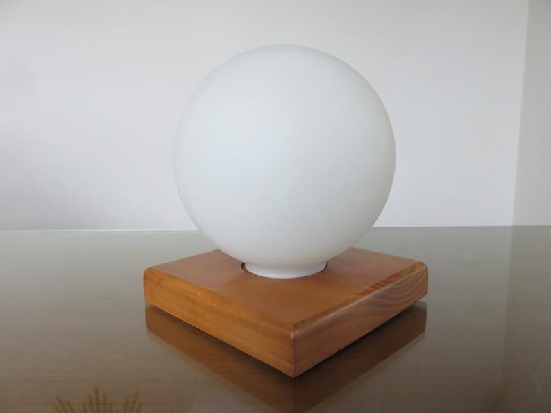 Scandinavian wood and white opaline 70s