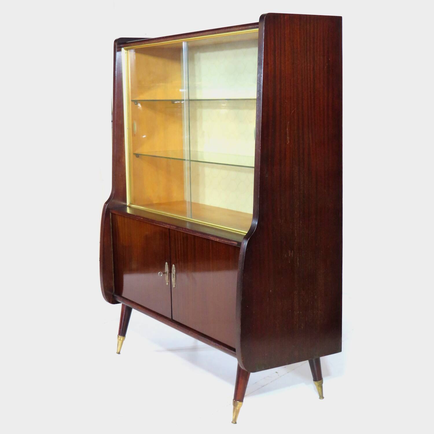 Art Deco display cabinet with sliding glass doors, 1930s