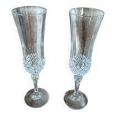 2 crystal champagne flutes