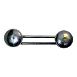 Double wall hook in chrome metal, vintage style.