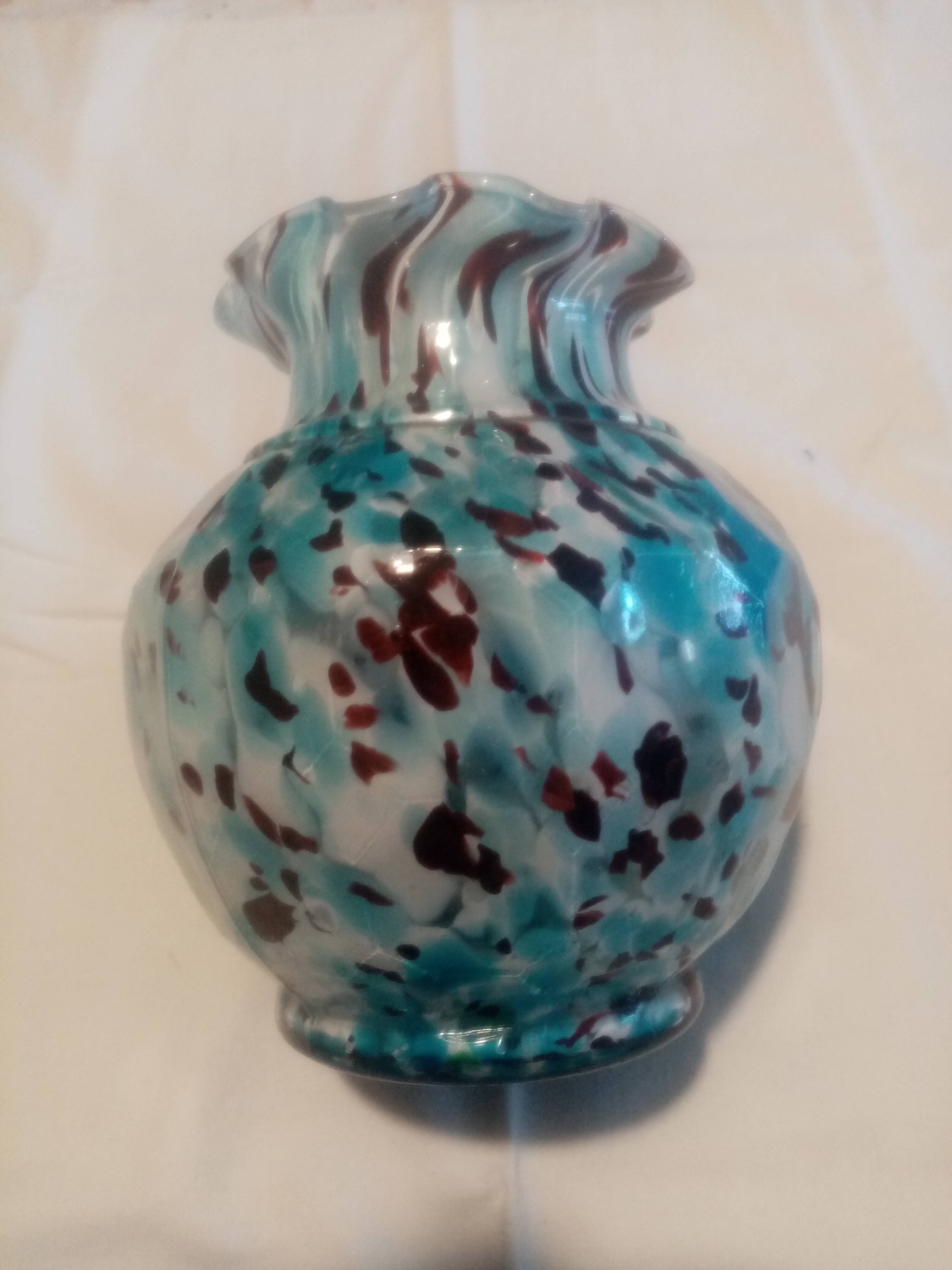 Superb old maroneen glass pate vase from the clichy crystal works