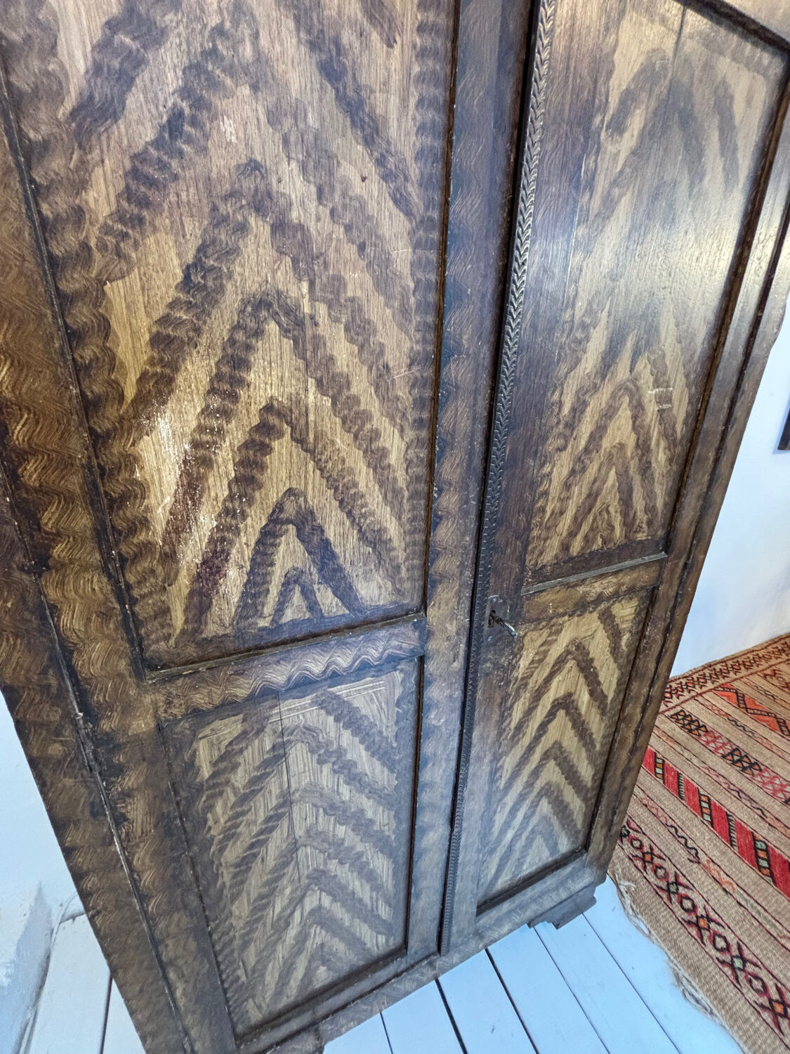 Small 19th-century patinated wardrobe