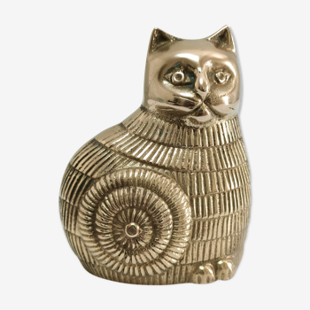 Vintage brass sculptural cat