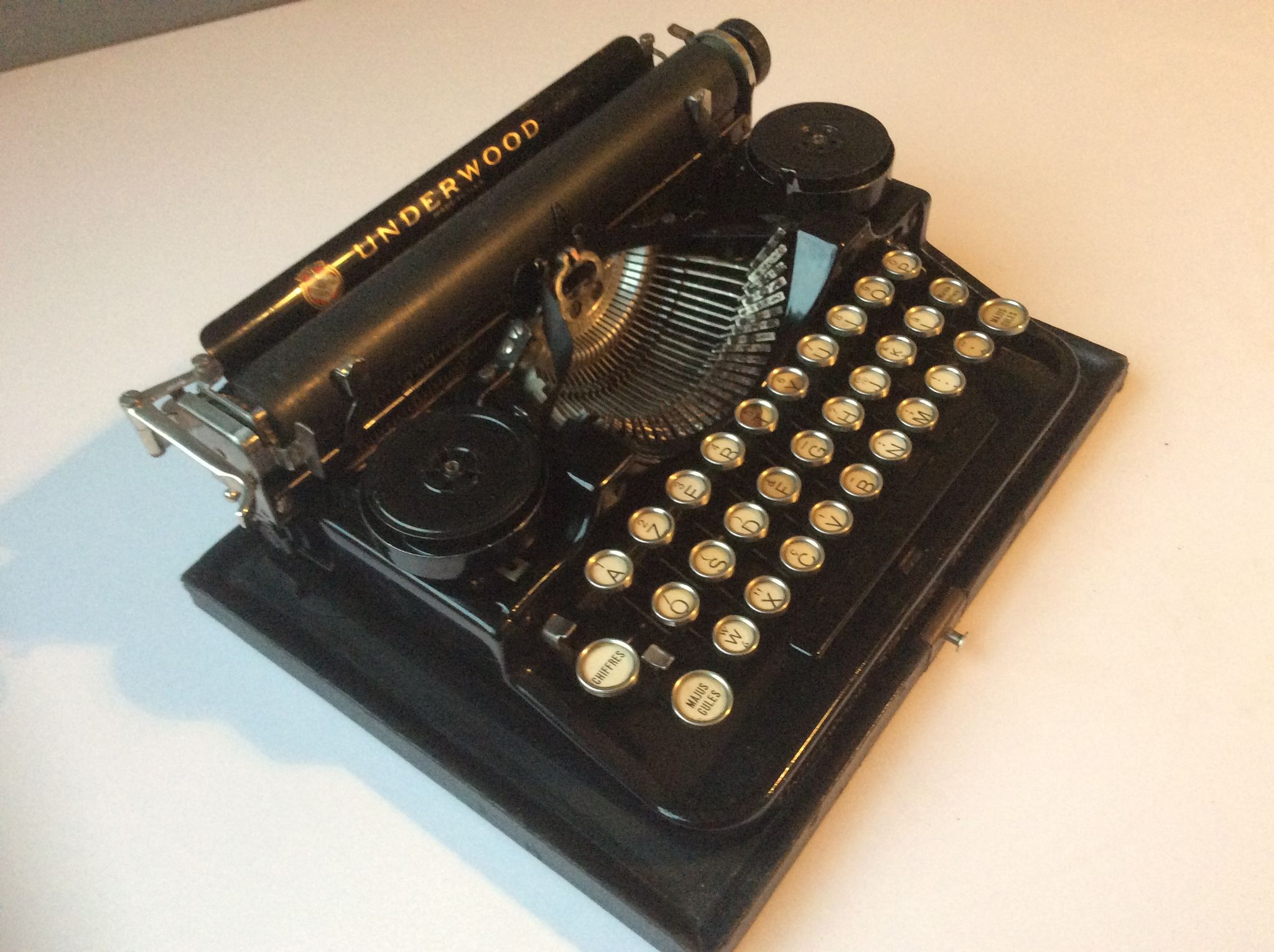 Typewriter Underwood portable Elliott - Fisher 3 Bank