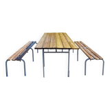Industrial or Community Table with Benches