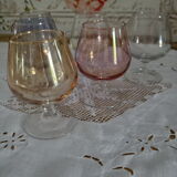 Set of 6 harlequin cognac glasses