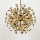Large Floral Crystal Glass Ball Chandelier by Palwa