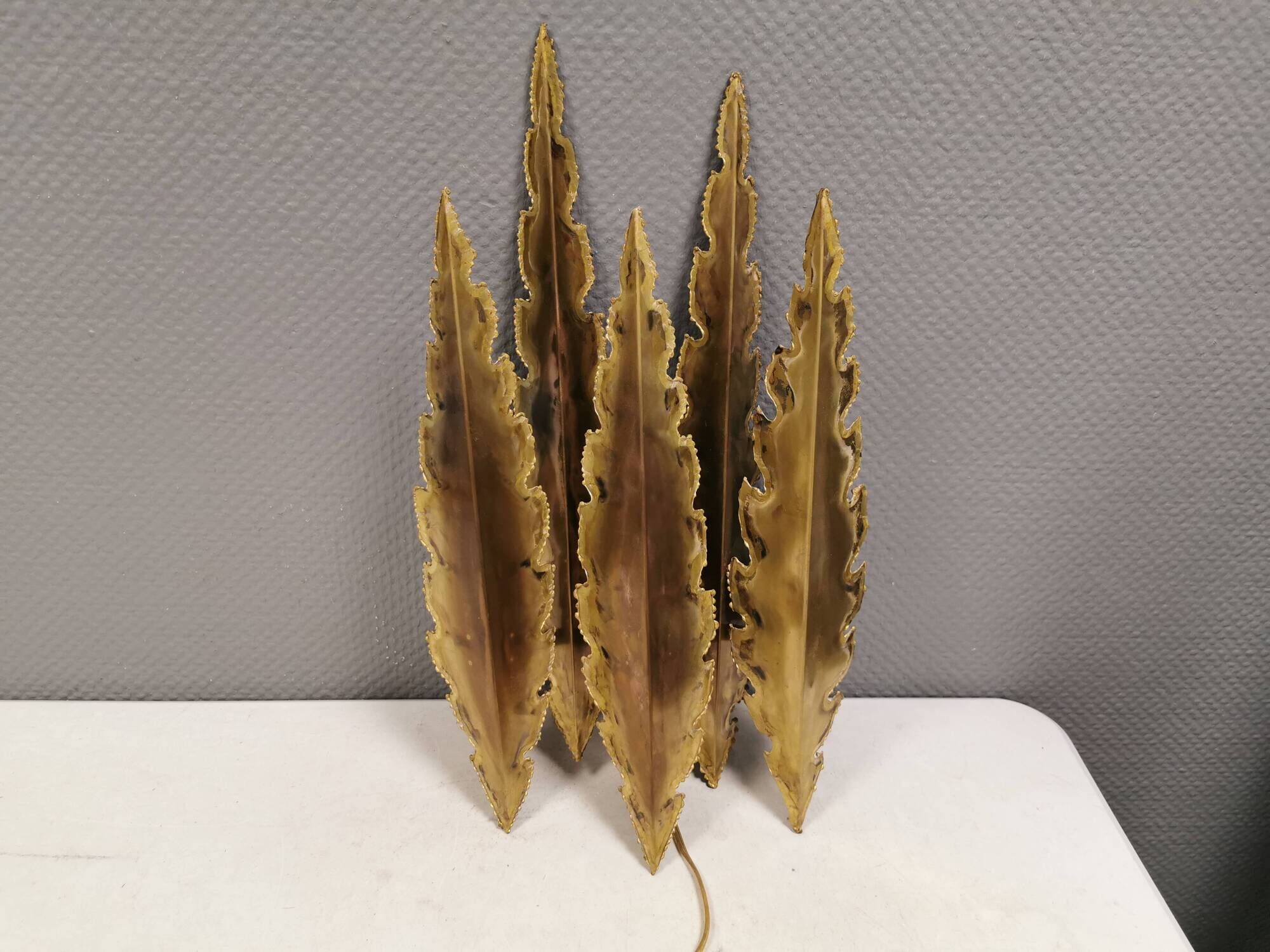 HUGE Brutalist Brass Wall Lamp by Svend Aage Holm Sørensen, Denmark 1960s
