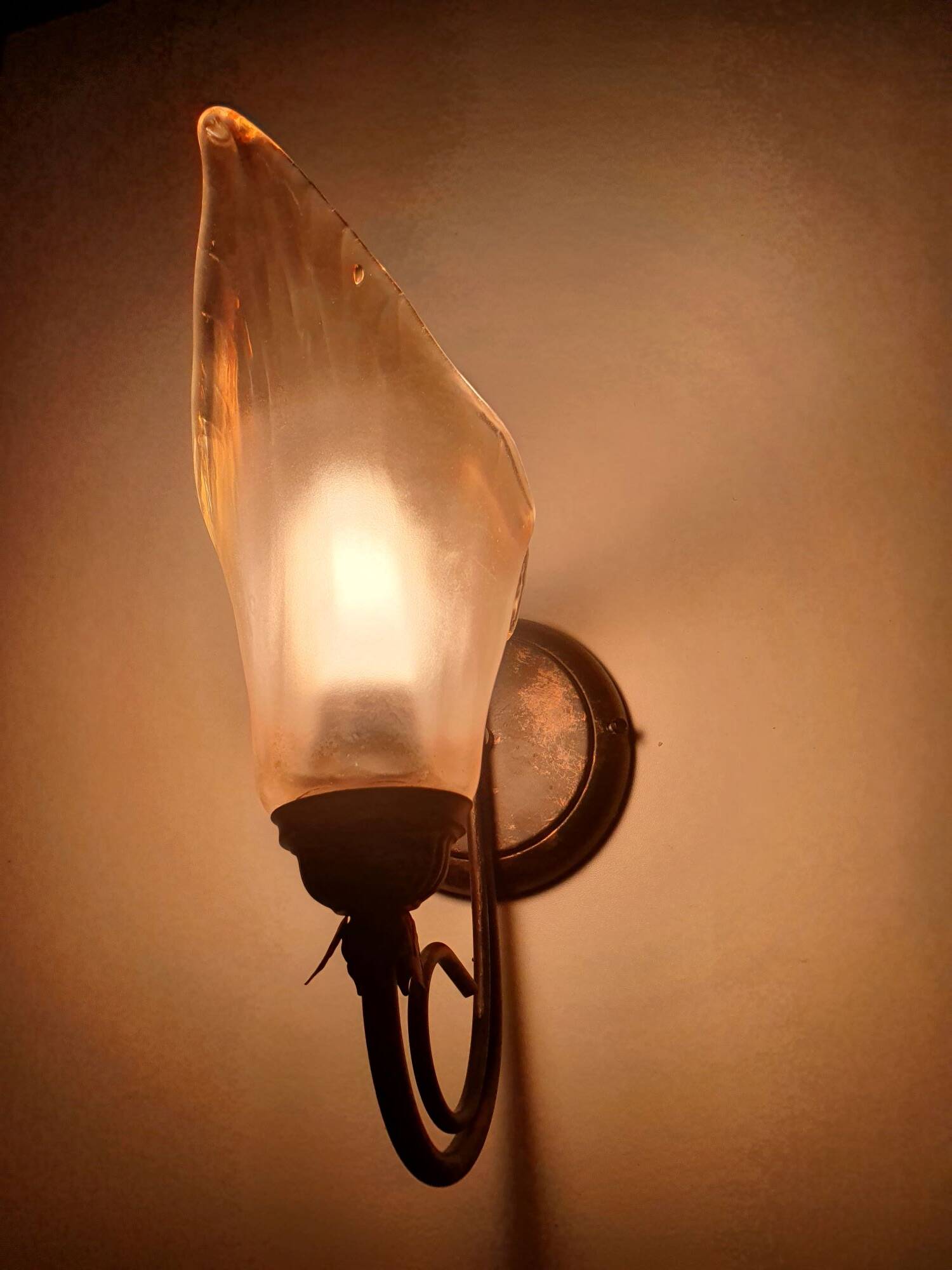 Pair of vintage flower-shaped globe wall lights