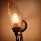 Pair of vintage flower-shaped globe wall lights