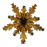 6-light golden leaf foliage ceiling light by Li Puma Firenze, Italy, 1960s