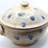 Bohemian soup tureen in gray sandstone and its blue spots