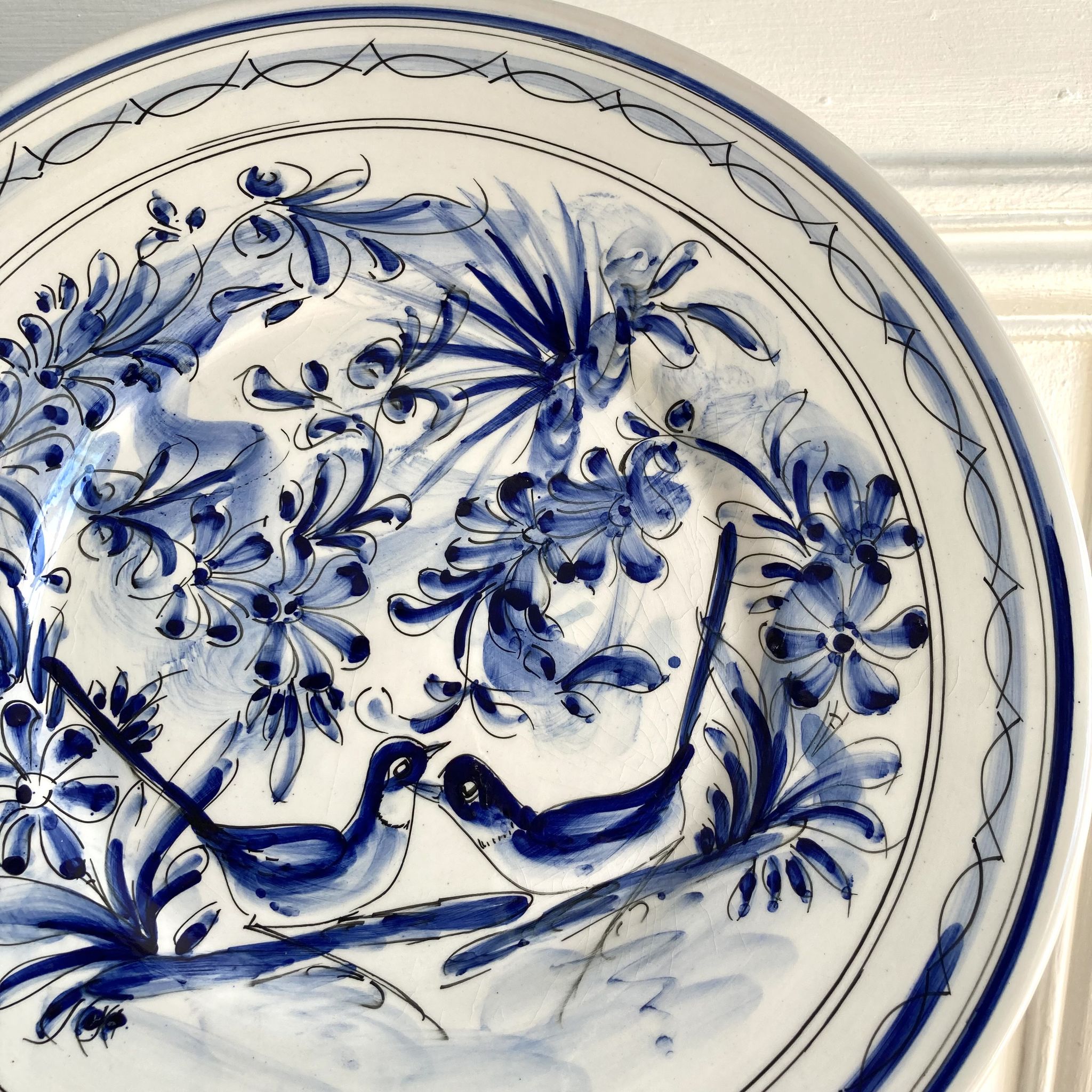Decorative plate ceramic birds