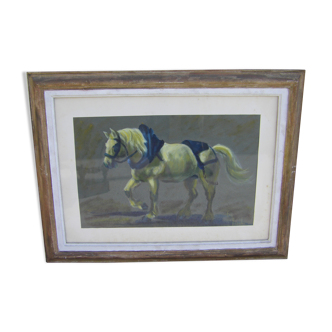 Draught horse signed Elsa Desportes