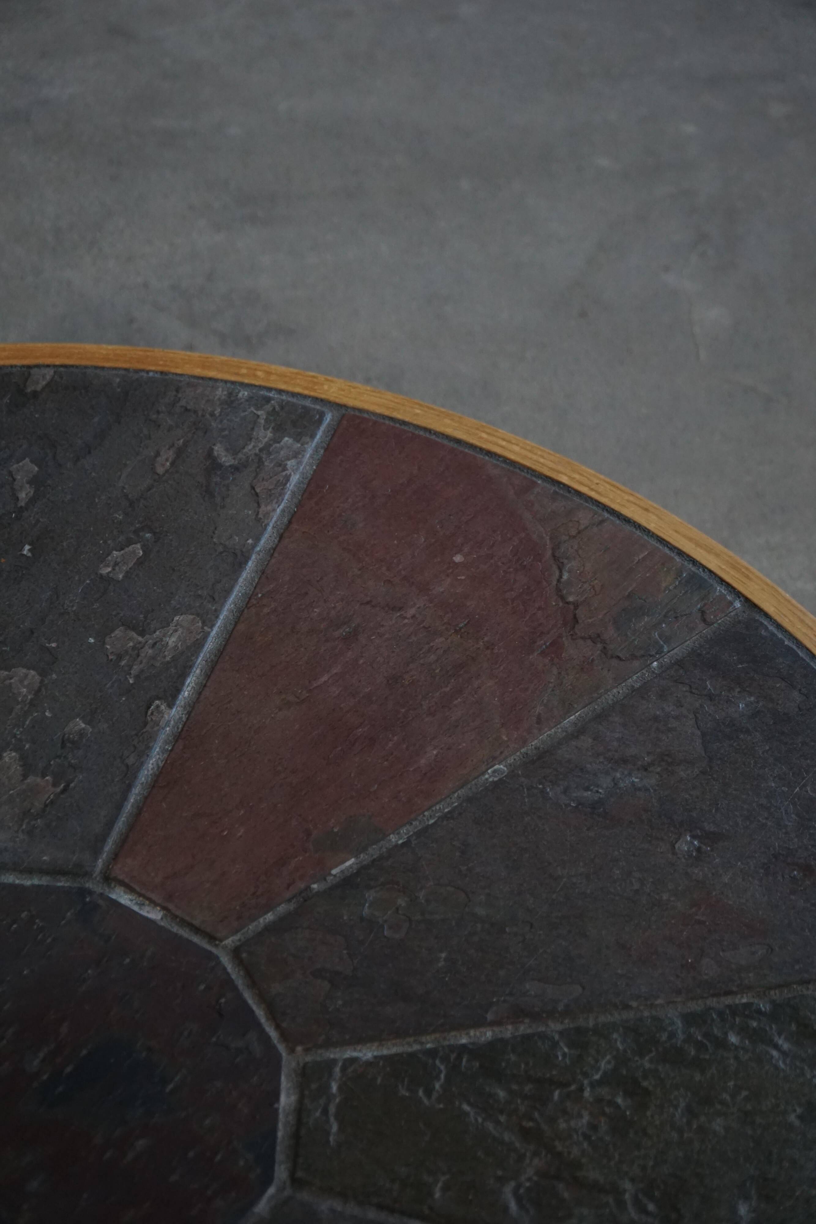 Danish coffee table from the mid-20th century, wooden frame and ceramic tiled top.
