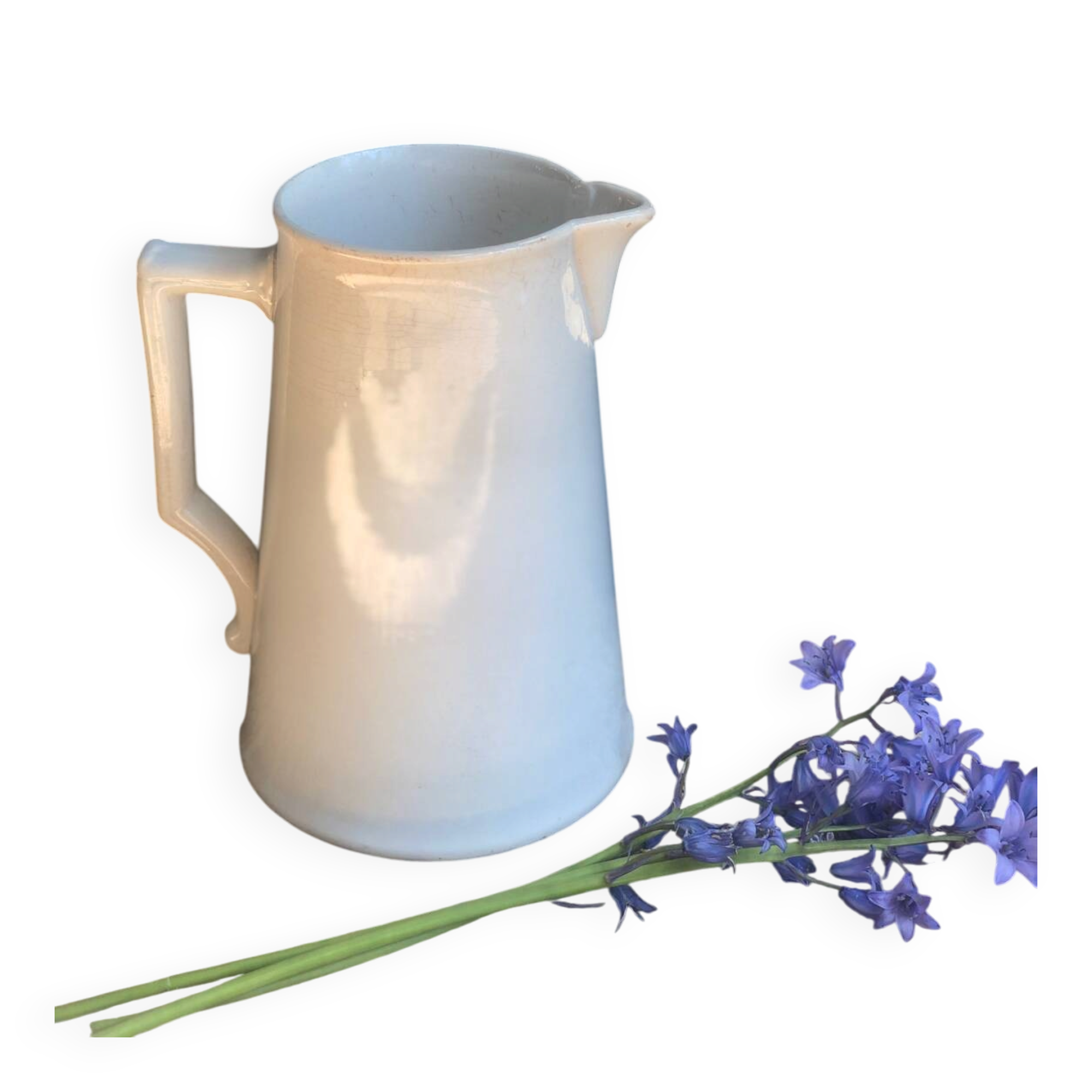 Old Digoin and Sarreguemines shabby white jug