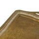 Vintage Oriental Brass Tray with Floral Decoration, 50 cm