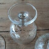 5 coupes anciennes en verre transparent