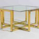 Geometrical regency coffee table in patinated brass, 1970s