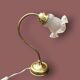 Antique brass and glass swan neck bedside lamp.