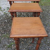 3 oak trundle tables