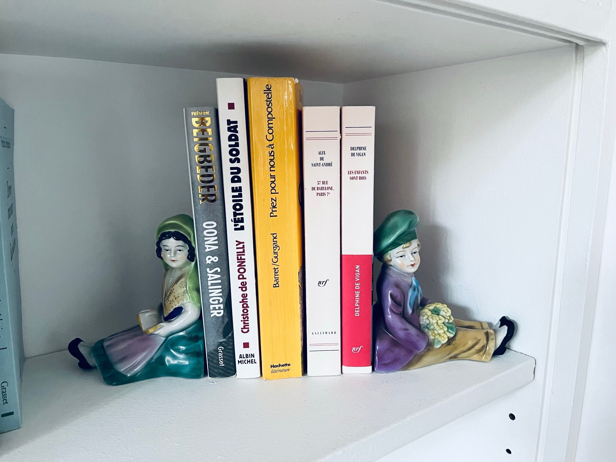 Pair of German porcelain bookends