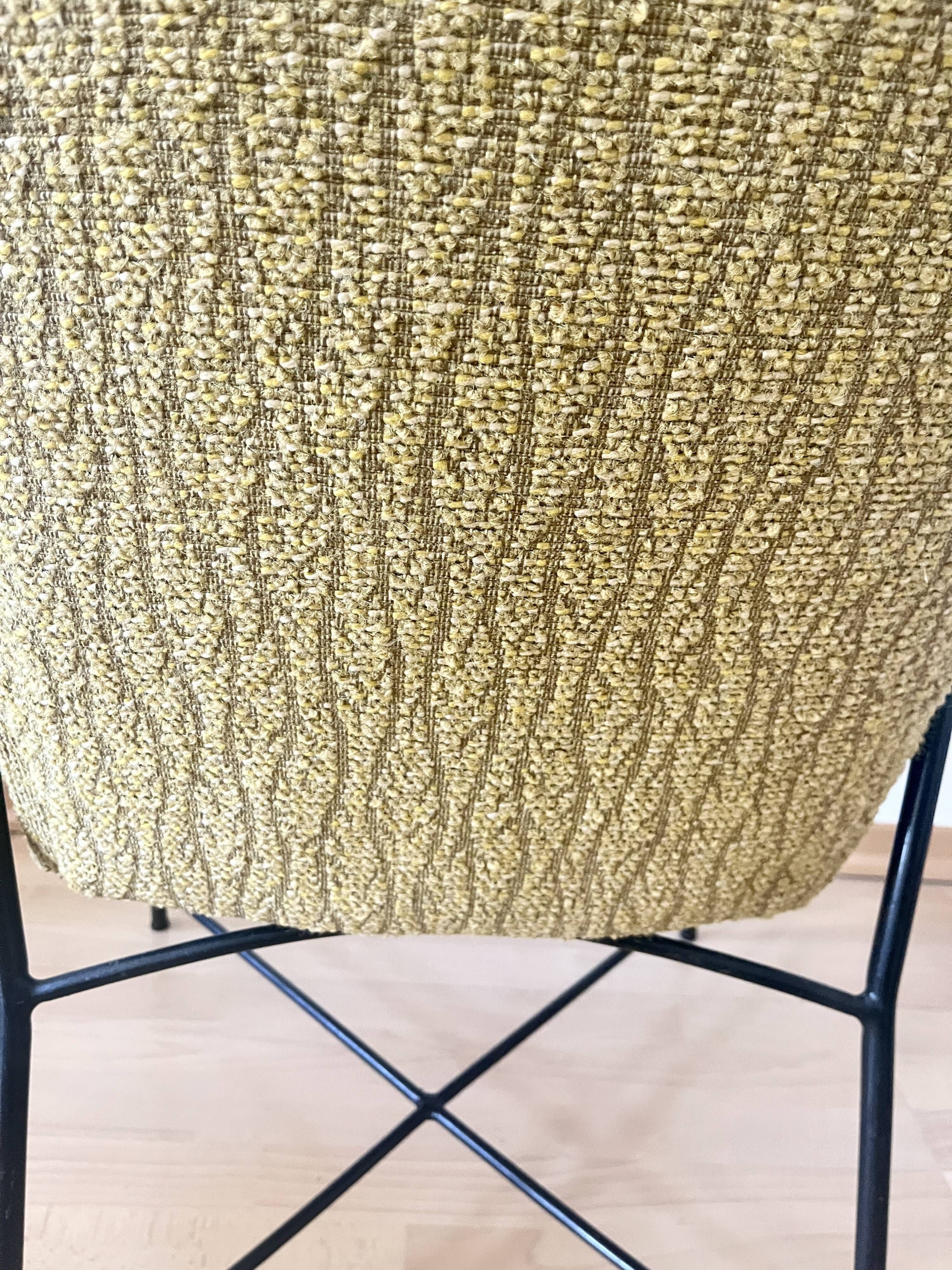 Mid Century Modern Lounge Chair 1950s Scandinavian Armchair Mustard Yellow