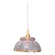 Vintage pendant lamp shade in white and gold frosted glass