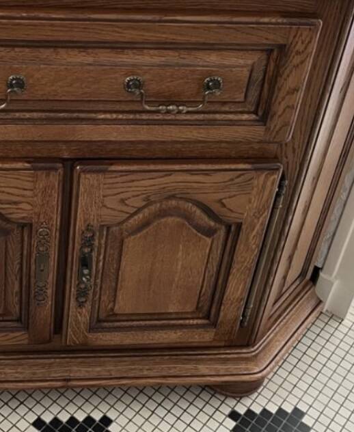 Solid oak corner cabinet