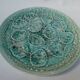 Turquoise ceramic oyster plate signed Niderviller model moss 1950 1960