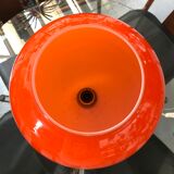 Chrome lamp and large diameter opaline 70s current Space Age