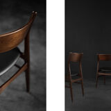 Vintage Mid-Century Scandinavian Modern Dining Chairs in Beech and Rosewood, 1960s, Set of 4